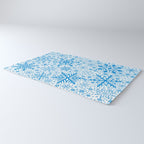 Blue Snowflakes - Light Background Rug Gallery Image 3