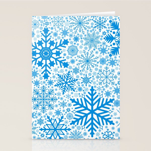 Blue Snowflakes - Light Background Stationery Card Gallery Image 1