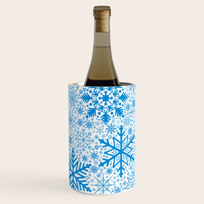Blue Snowflakes - Light Background Wine Chiller Gallery Image 3