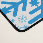 Blue Snowflakes - Light Background Desk Mat Gallery Image 4