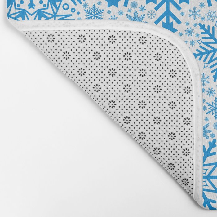 Blue Snowflakes - Light Background Bath Mat Gallery Image 2
