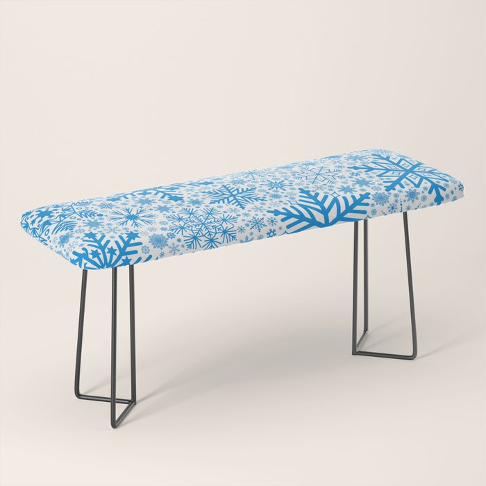 Blue Snowflakes - Light Background Bench Gallery Image 1