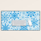 Blue Snowflakes - Light Background Desk Mat Gallery Image 1