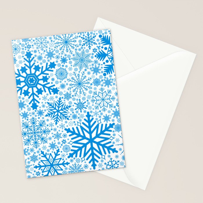 Blue Snowflakes - Light Background Stationery Card Gallery Image 2