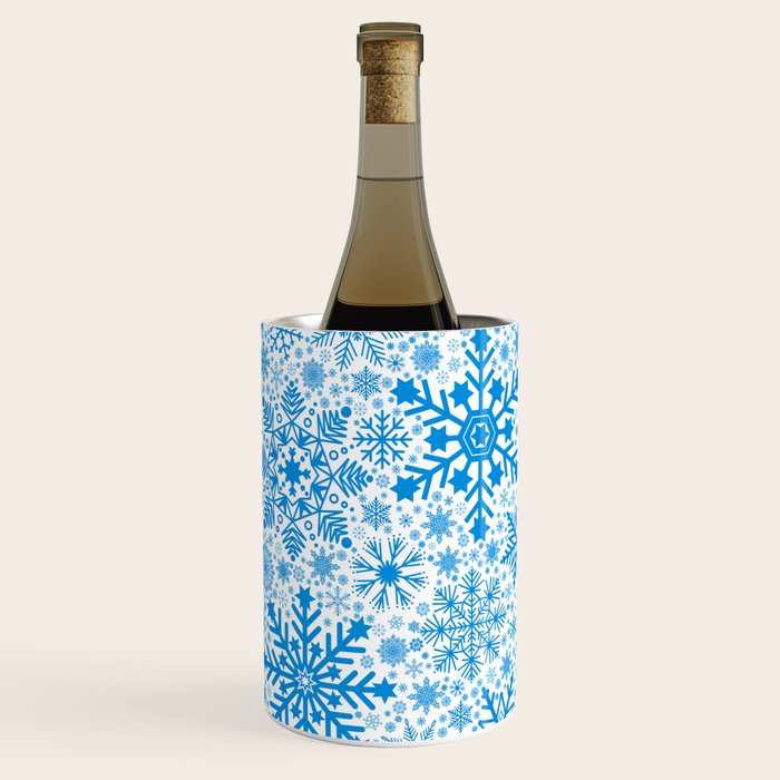Blue Snowflakes - Light Background Wine Chiller Gallery Image 2