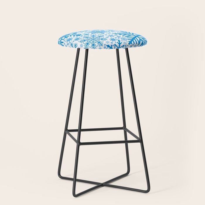 Blue Snowflakes - Light Background Stool Gallery Image 1