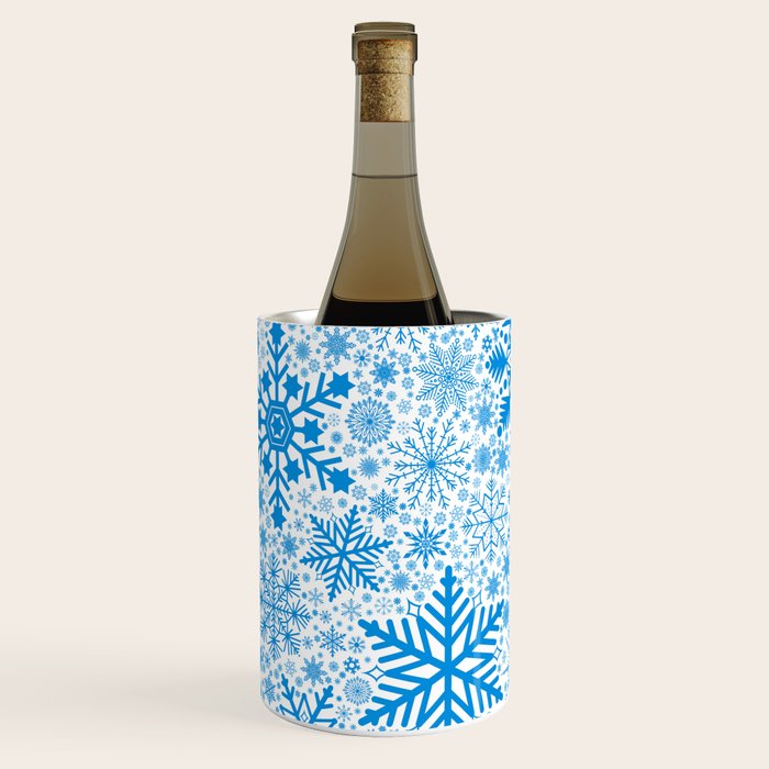 Blue Snowflakes - Light Background Wine Chiller Gallery Image 1