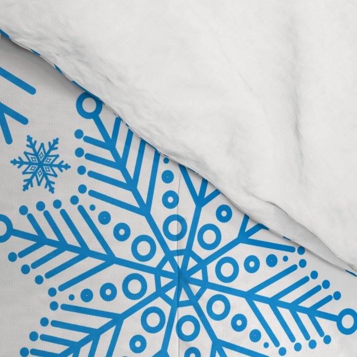 Blue Snowflakes - Light Background Comforter Gallery Image 4