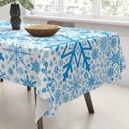 Blue Snowflakes - Light Background Tablecloth Gallery Image 3