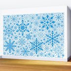 Blue Snowflakes - Light Background Wall Mural Gallery Image 2