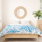 Blue Snowflakes - Light Background Duvet Cover Gallery Image 3