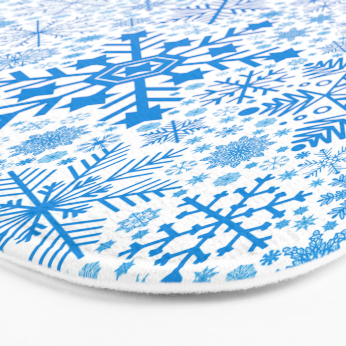Blue Snowflakes - Light Background Bath Mat Gallery Image 3