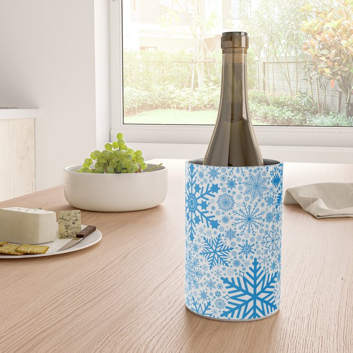 Blue Snowflakes - Light Background Wine Chiller Gallery Image 4