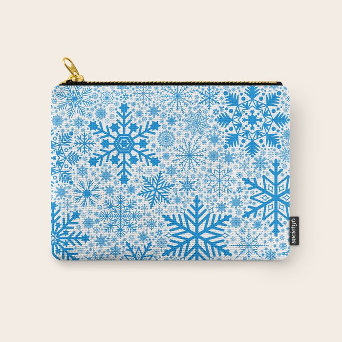 Blue Snowflakes - Light Background Carry All Pouch Gallery Image 1