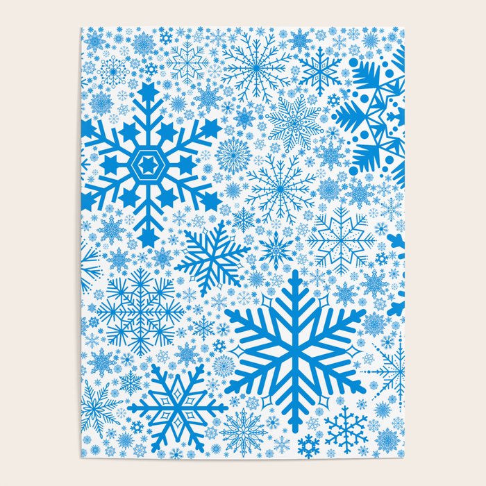 Blue Snowflakes - Light Background Poster Gallery Image 4