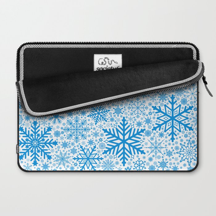 Blue Snowflakes - Light Background Laptop Sleeve Gallery Image 2