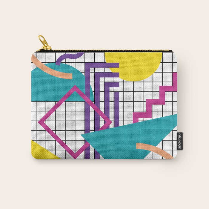 Memphis Pattern - 80s Retro White Carry All Pouch Gallery Image 1