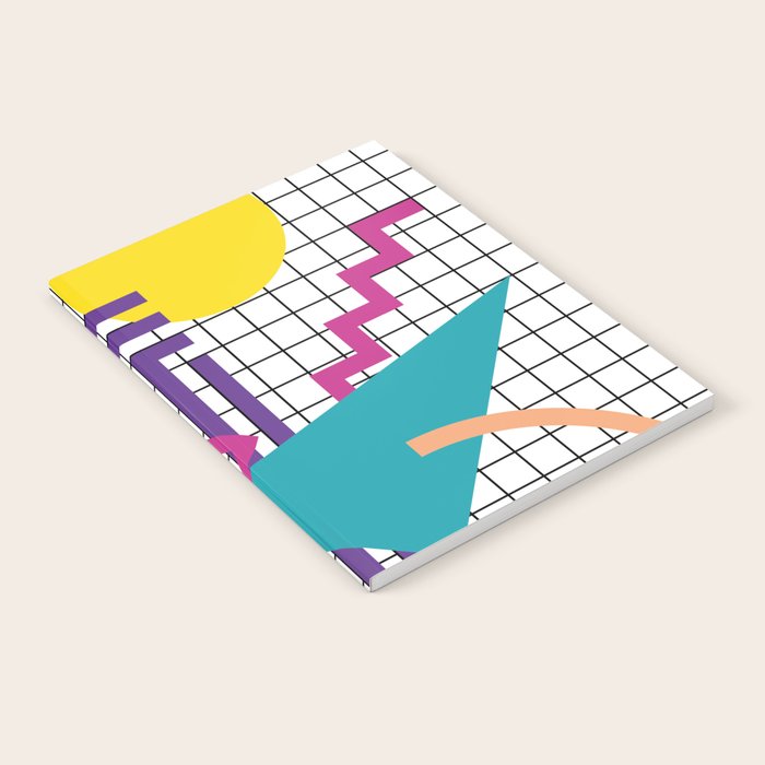 Memphis Pattern - 80s Retro White Notebook Gallery Image 2