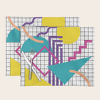 Memphis Pattern - 80s Retro White Placemat Gallery Image 1