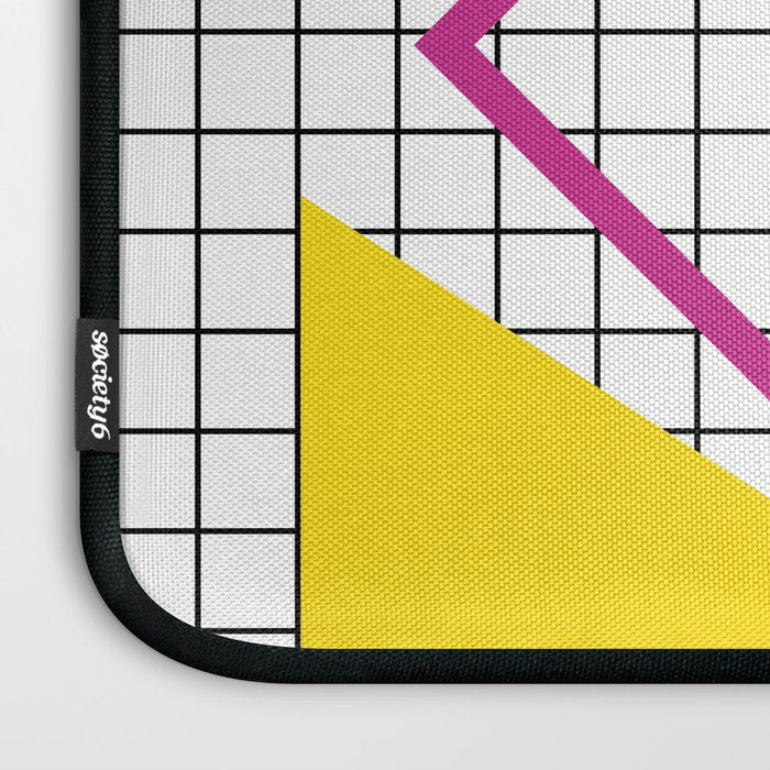 Memphis Pattern - 80s Retro White Laptop Sleeve Gallery Image 3