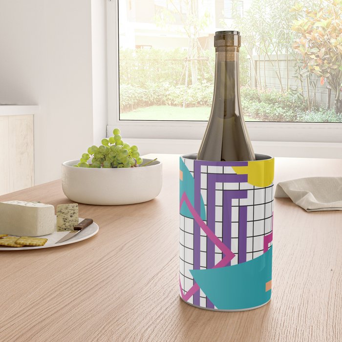 Memphis Pattern - 80s Retro White Wine Chiller Gallery Image 4