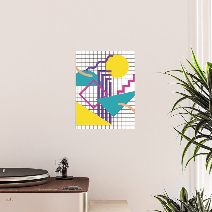 Memphis Pattern - 80s Retro White Poster Gallery Image 2
