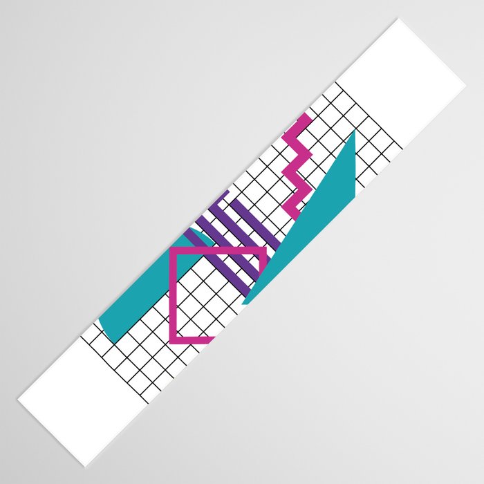 Memphis Pattern - 80s Retro White Table Runner Gallery Image 3