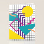 Memphis Pattern - 80s Retro White Stationery Card Gallery Image 2