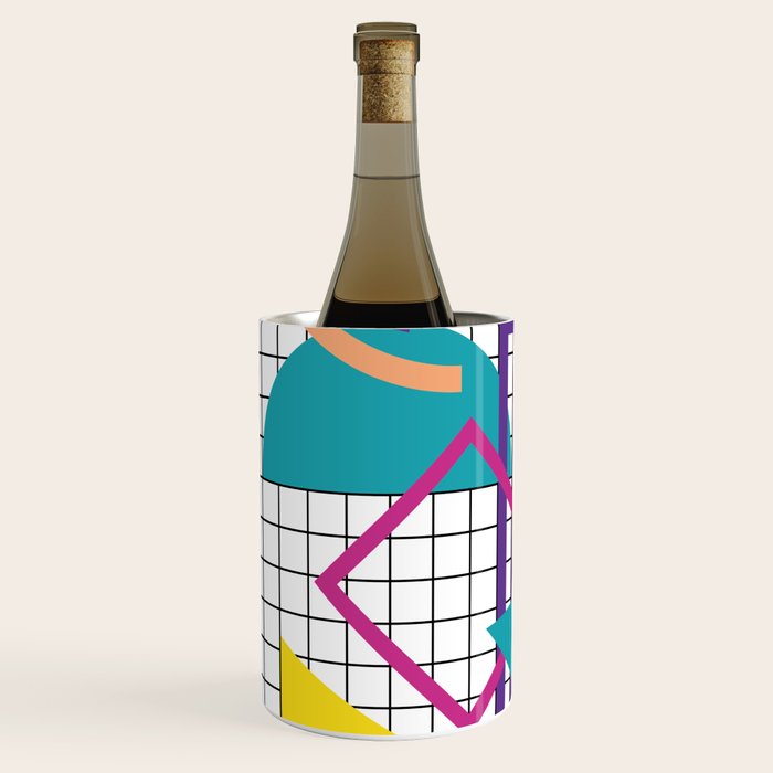Memphis Pattern - 80s Retro White Wine Chiller Gallery Image 2