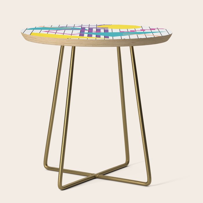Memphis Pattern - 80s Retro White Side Table Gallery Image 1