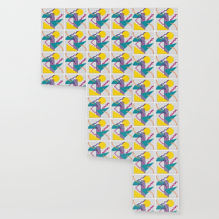Memphis Pattern - 80s Retro White Wallpaper Gallery Image 3