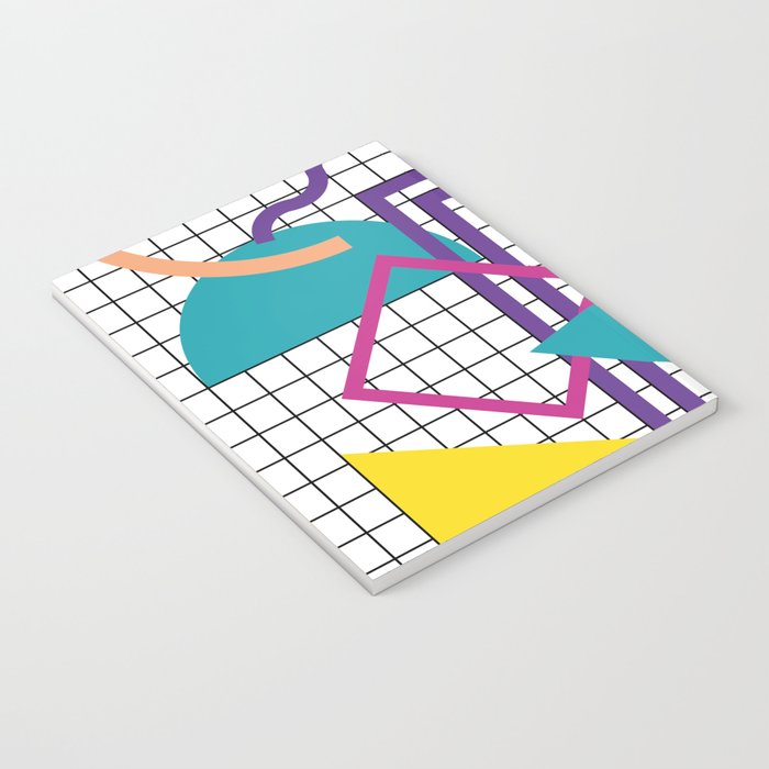 Memphis Pattern - 80s Retro White Notebook Gallery Image 3
