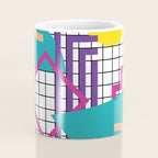Memphis Pattern - 80s Retro White Coffee Mug Gallery Image 4