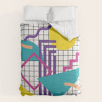 Memphis Pattern - 80s Retro White Comforter Gallery Image 6