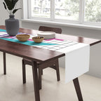 Memphis Pattern - 80s Retro White Table Runner Gallery Image 2
