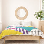 Memphis Pattern - 80s Retro White Duvet Cover Gallery Image 3