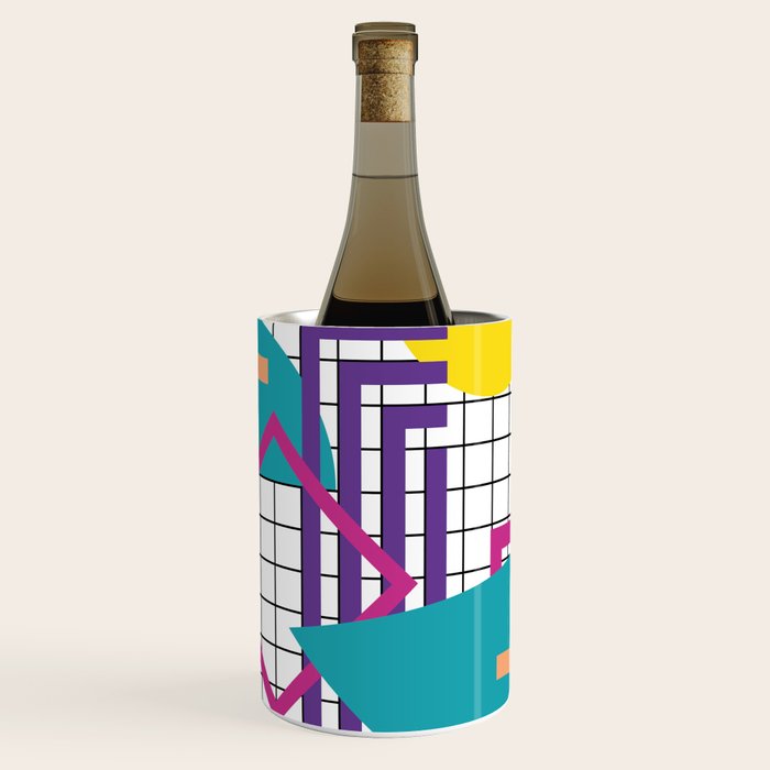 Memphis Pattern - 80s Retro White Wine Chiller Gallery Image 1