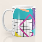 Memphis Pattern - 80s Retro White Coffee Mug Gallery Image 3