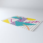 Memphis Pattern - 80s Retro White Rug Gallery Image 3