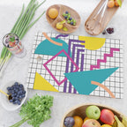 Memphis Pattern - 80s Retro White Cutting Board Gallery Image 2