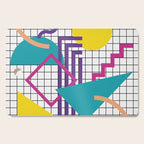Memphis Pattern - 80s Retro White Cutting Board Gallery Image 1