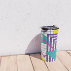Memphis Pattern - 80s Retro White Travel Mug Gallery Image 4