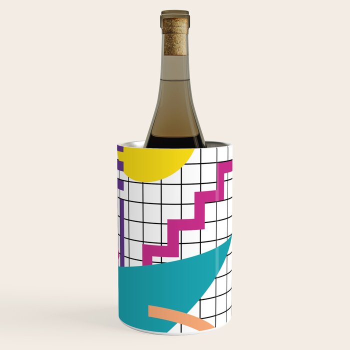Memphis Pattern - 80s Retro White Wine Chiller Gallery Image 3