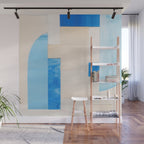 Blue Abstract Collage #2 Wall Mural Gallery Image 1