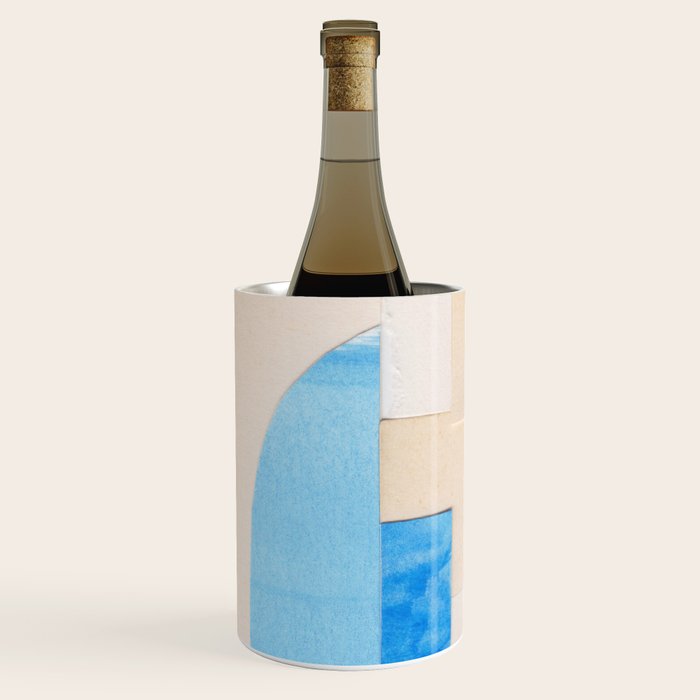 Blue Abstract Collage #2 Wine Chiller Gallery Image 2
