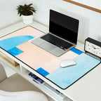 Blue Abstract Collage #2 Desk Mat Gallery Image 2