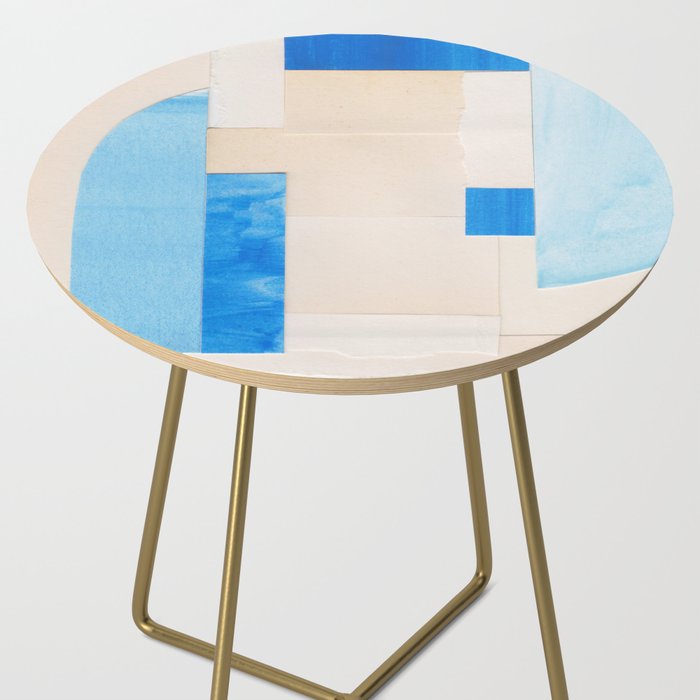 Blue Abstract Collage #2 Side Table Gallery Image 2