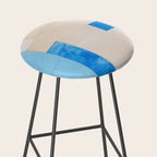 Blue Abstract Collage #2 Stool Gallery Image 2