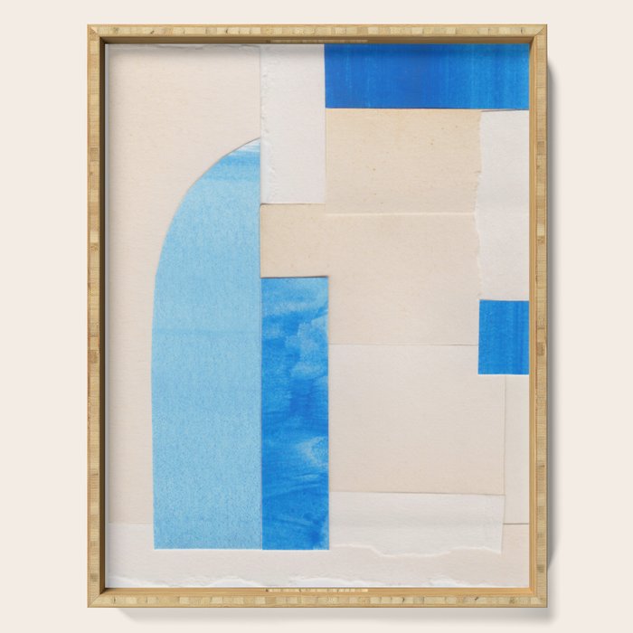 Blue Abstract Collage #2 Serving Tray Gallery Image 1