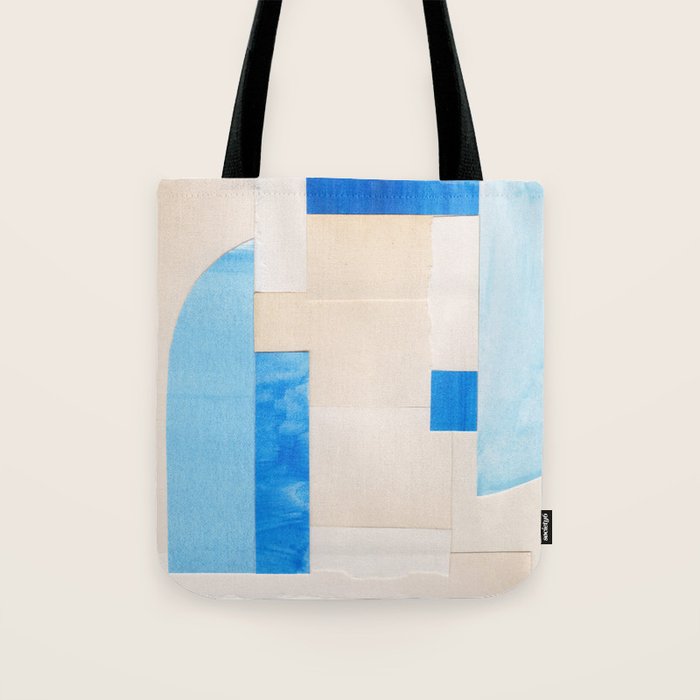 Blue Abstract Collage #2 Tote Bag Gallery Image 1